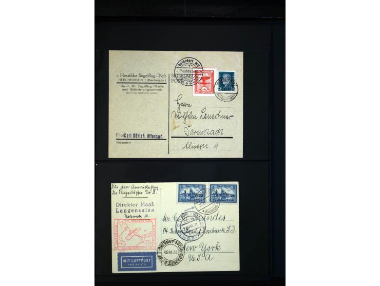 1912/48, Sammlung mit über Briefen und Karten ab Rhein/Main mit vielen besseren Frankaturen und Flügen, Katapultpost (u.a. Br