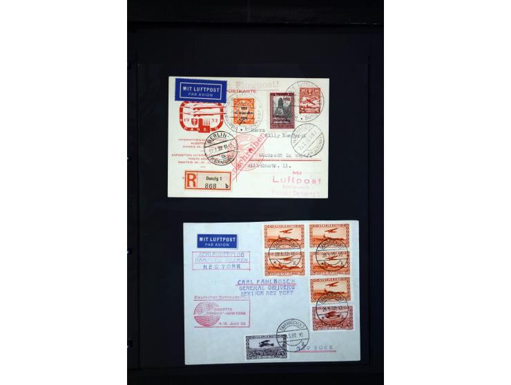 1912/48, Sammlung mit über Briefen und Karten ab Rhein/Main mit vielen besseren Frankaturen und Flügen, Katapultpost (u.a. Br