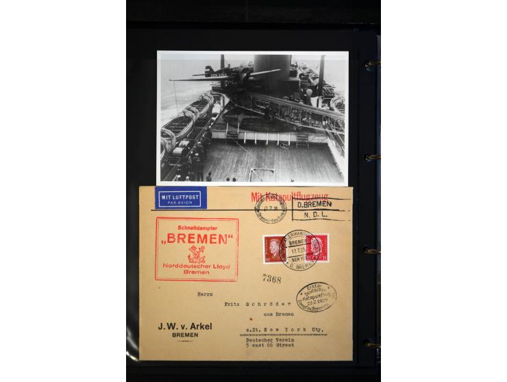1912/48, Sammlung mit über Briefen und Karten ab Rhein/Main mit vielen besseren Frankaturen und Flügen, Katapultpost (u.a. Br