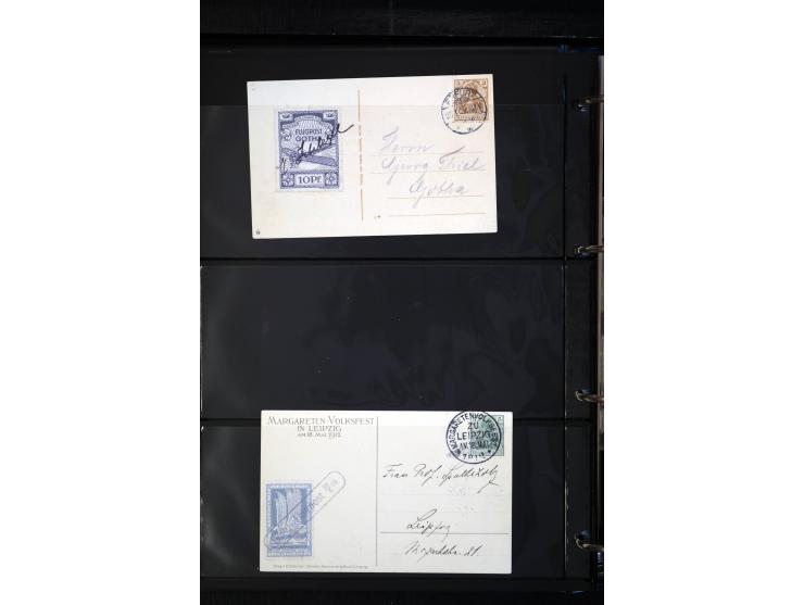 1912/48, Sammlung mit über Briefen und Karten ab Rhein/Main mit vielen besseren Frankaturen und Flügen, Katapultpost (u.a. Br