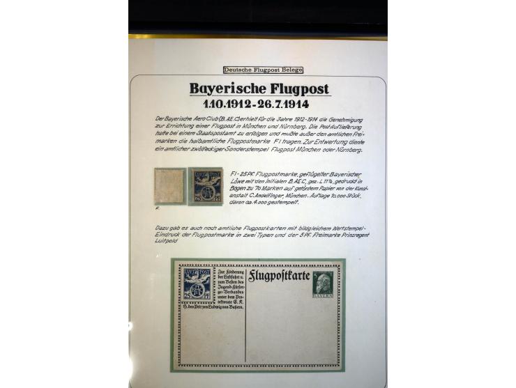 1912/27, interessante Sammlung "Bayrische Flugpost" mit fast 50 Briefen, Karten und Ganzsachen sowie wenigen losen Marken, da