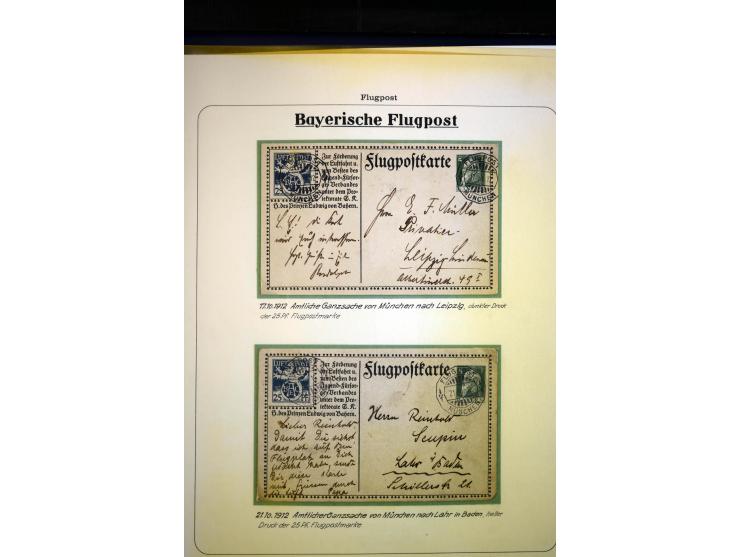 1912/27, interessante Sammlung "Bayrische Flugpost" mit fast 50 Briefen, Karten und Ganzsachen sowie wenigen losen Marken, da