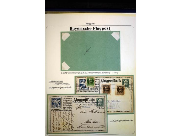 1912/27, interessante Sammlung "Bayrische Flugpost" mit fast 50 Briefen, Karten und Ganzsachen sowie wenigen losen Marken, da