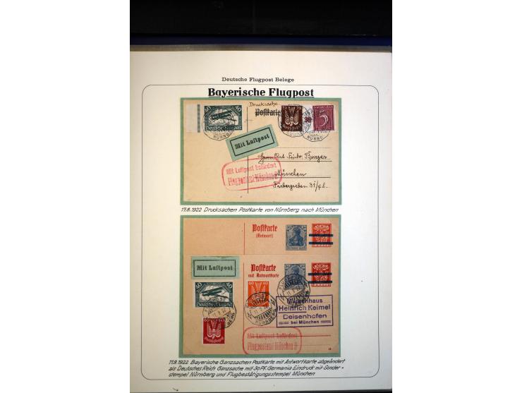 1912/27, interessante Sammlung "Bayrische Flugpost" mit fast 50 Briefen, Karten und Ganzsachen sowie wenigen losen Marken, da