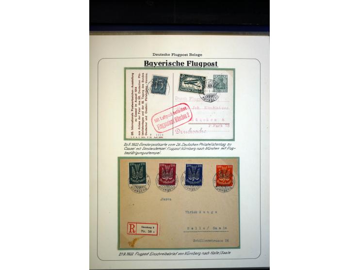 1912/27, interessante Sammlung "Bayrische Flugpost" mit fast 50 Briefen, Karten und Ganzsachen sowie wenigen losen Marken, da