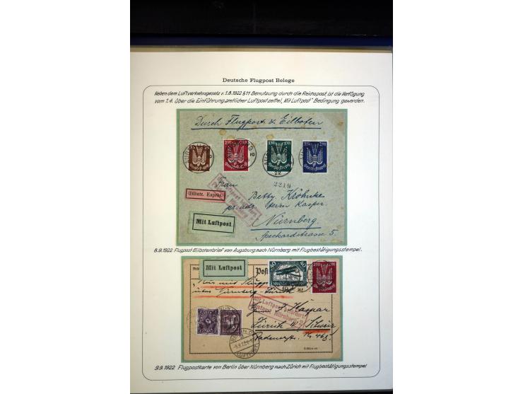 1912/27, interessante Sammlung "Bayrische Flugpost" mit fast 50 Briefen, Karten und Ganzsachen sowie wenigen losen Marken, da