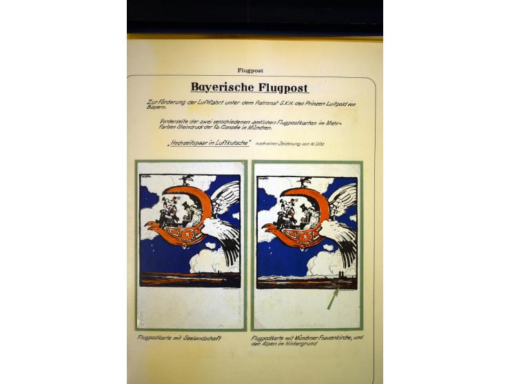 1912/27, interessante Sammlung "Bayrische Flugpost" mit fast 50 Briefen, Karten und Ganzsachen sowie wenigen losen Marken, da