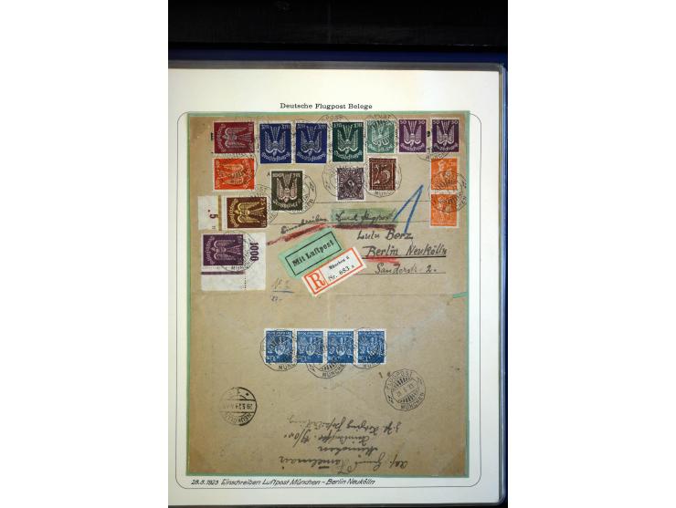 1912/27, interessante Sammlung "Bayrische Flugpost" mit fast 50 Briefen, Karten und Ganzsachen sowie wenigen losen Marken, da