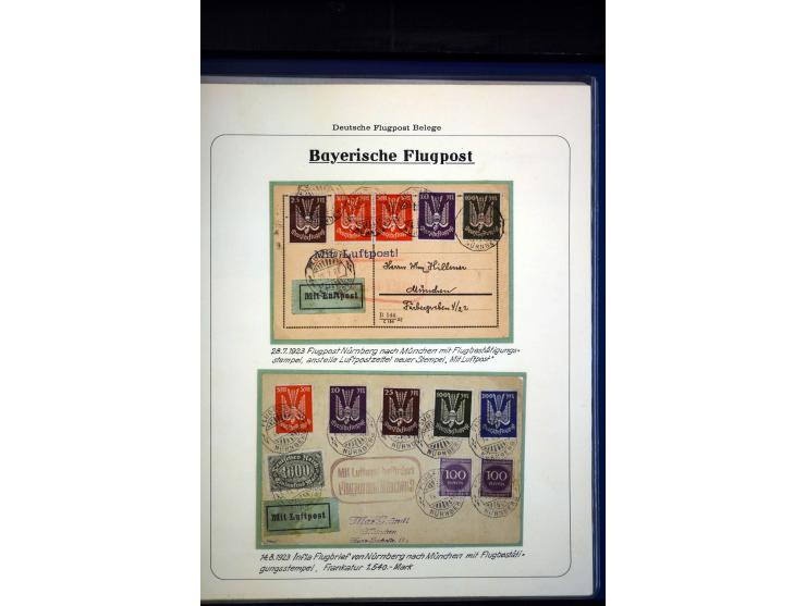 1912/27, interessante Sammlung "Bayrische Flugpost" mit fast 50 Briefen, Karten und Ganzsachen sowie wenigen losen Marken, da