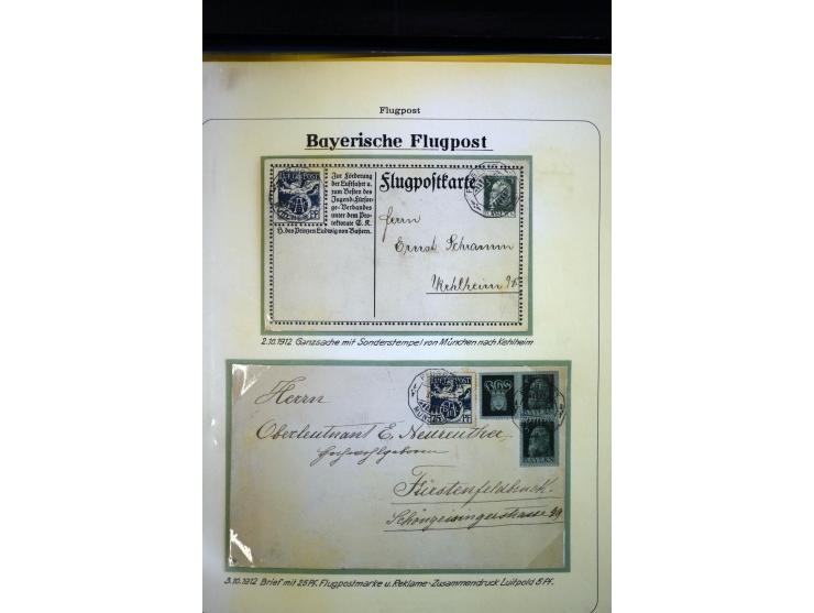 1912/27, interessante Sammlung "Bayrische Flugpost" mit fast 50 Briefen, Karten und Ganzsachen sowie wenigen losen Marken, da