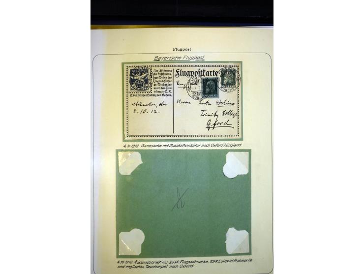 1912/27, interessante Sammlung "Bayrische Flugpost" mit fast 50 Briefen, Karten und Ganzsachen sowie wenigen losen Marken, da