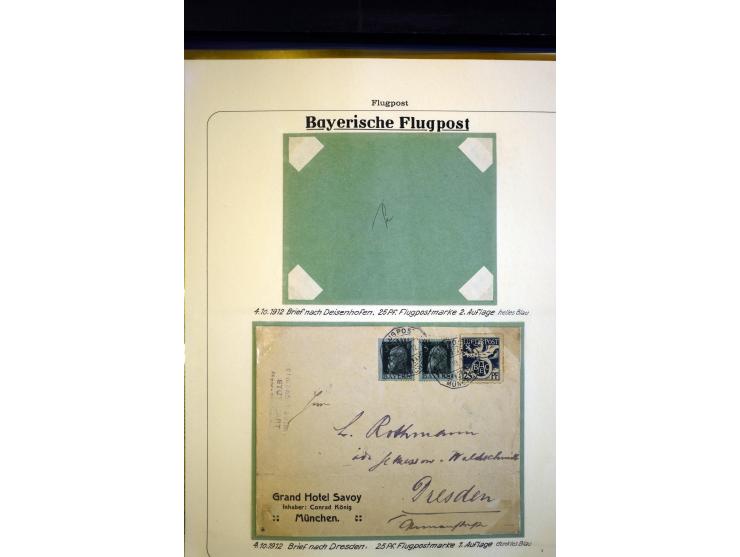1912/27, interessante Sammlung "Bayrische Flugpost" mit fast 50 Briefen, Karten und Ganzsachen sowie wenigen losen Marken, da