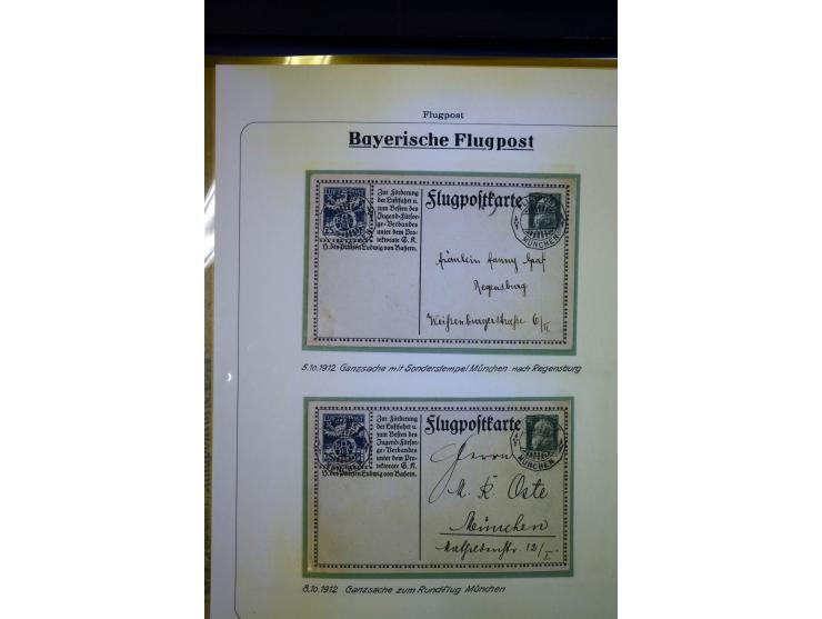 1912/27, interessante Sammlung "Bayrische Flugpost" mit fast 50 Briefen, Karten und Ganzsachen sowie wenigen losen Marken, da