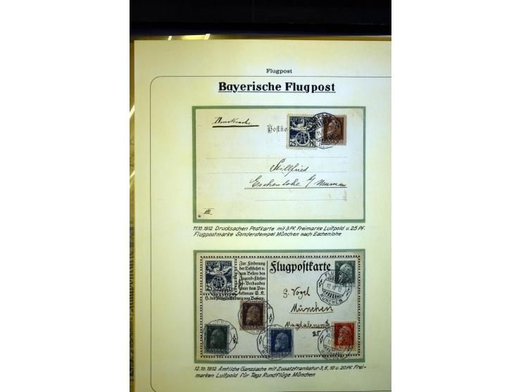 1912/27, interessante Sammlung "Bayrische Flugpost" mit fast 50 Briefen, Karten und Ganzsachen sowie wenigen losen Marken, da