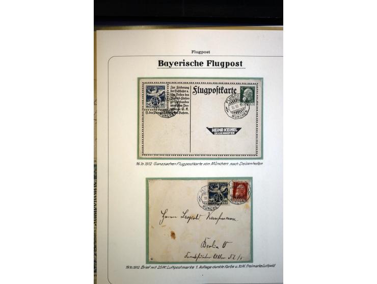 1912/27, interessante Sammlung "Bayrische Flugpost" mit fast 50 Briefen, Karten und Ganzsachen sowie wenigen losen Marken, da