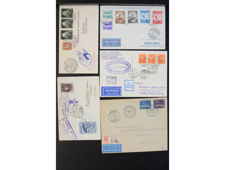 1911/54, ca. 60 Luftpost-Briefe und Karten Europa inkl. Deutschland mit viel Erstflügen, besseren Frankaturen, Bedarfspost un