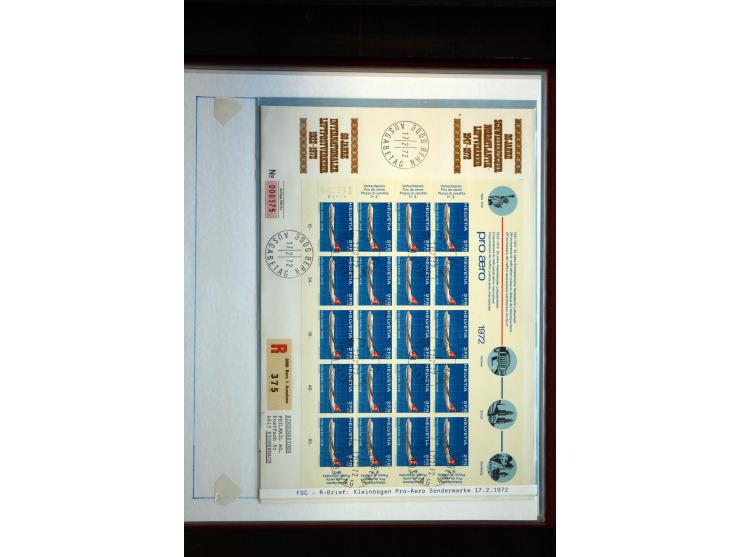 1938/1988, Ausstellungs-Sammlung "Die Schweizer Stiftung Pro Aero" mit ca. 90 Flugpost-Briefen und den entsprechenden losen S