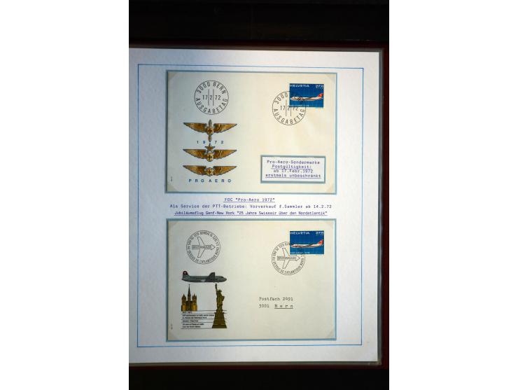 1938/1988, Ausstellungs-Sammlung "Die Schweizer Stiftung Pro Aero" mit ca. 90 Flugpost-Briefen und den entsprechenden losen S