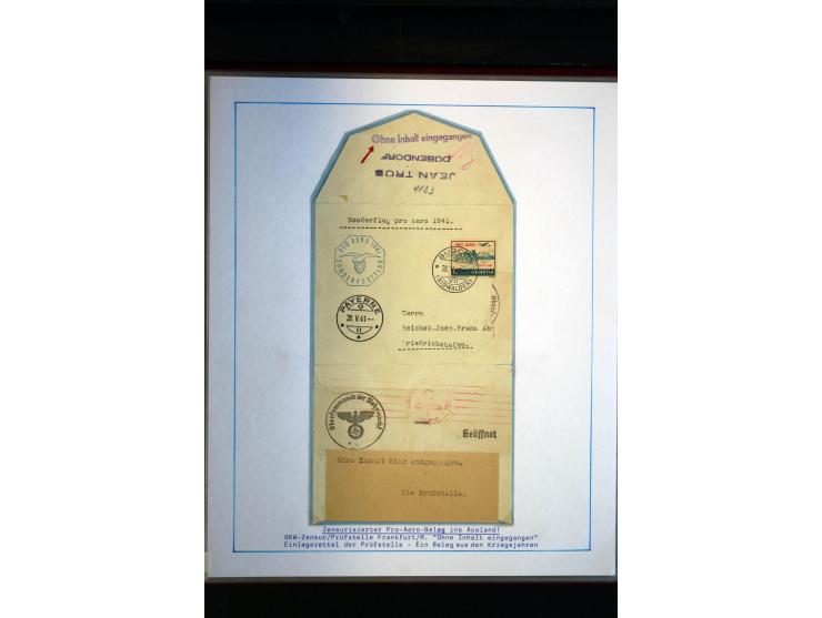 1938/1988, Ausstellungs-Sammlung "Die Schweizer Stiftung Pro Aero" mit ca. 90 Flugpost-Briefen und den entsprechenden losen S