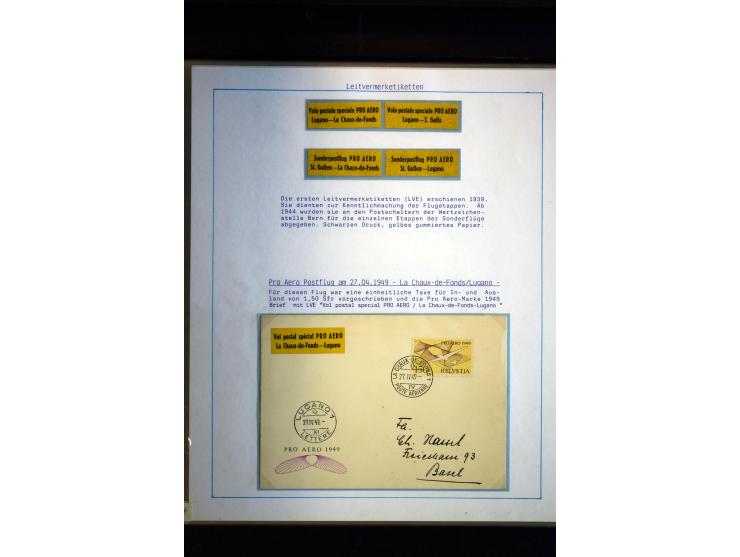 1938/1988, Ausstellungs-Sammlung "Die Schweizer Stiftung Pro Aero" mit ca. 90 Flugpost-Briefen und den entsprechenden losen S