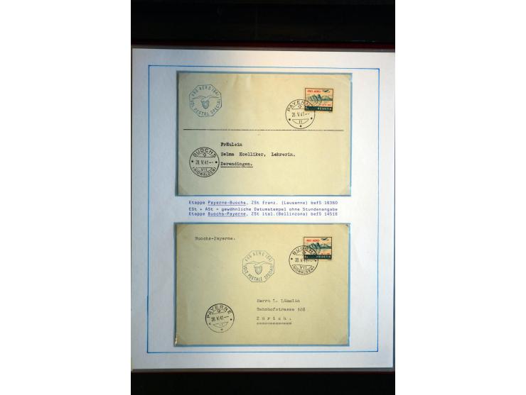 1938/1988, Ausstellungs-Sammlung "Die Schweizer Stiftung Pro Aero" mit ca. 90 Flugpost-Briefen und den entsprechenden losen S