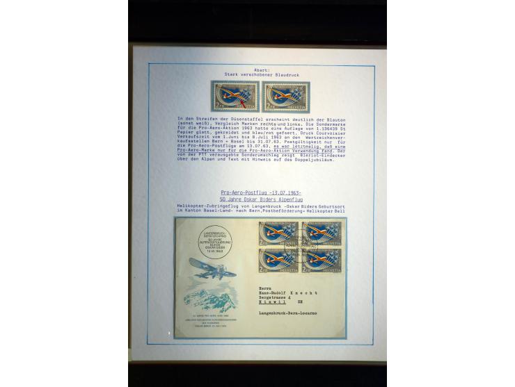 1938/1988, Ausstellungs-Sammlung "Die Schweizer Stiftung Pro Aero" mit ca. 90 Flugpost-Briefen und den entsprechenden losen S