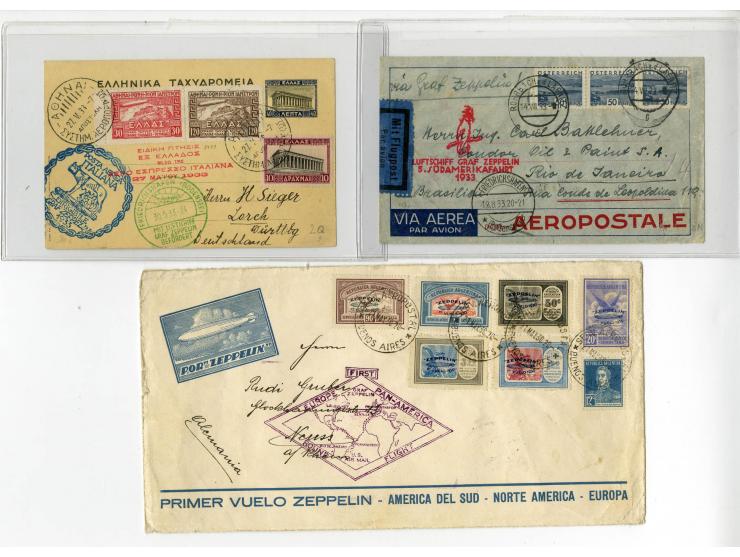 1929/39 ca. 40 Briefe und Karten mit besseren Frankaturen und Fahrten, Vertragsstaaten-Post und Besonderheiten, dabei u.a. Po