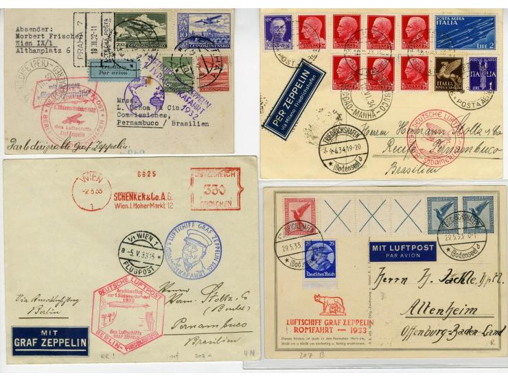 1929/39 ca. 40 Briefe und Karten mit besseren Frankaturen und Fahrten, Vertragsstaaten-Post und Besonderheiten, dabei u.a. Po