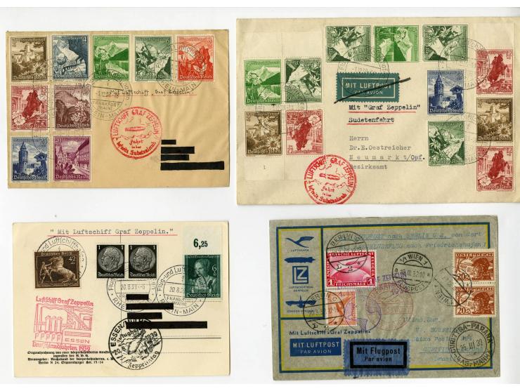 1929/39 ca. 40 Briefe und Karten mit besseren Frankaturen und Fahrten, Vertragsstaaten-Post und Besonderheiten, dabei u.a. Po