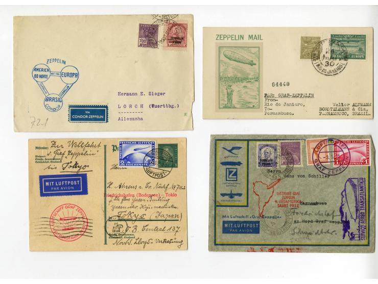 1929/39 ca. 40 Briefe und Karten mit besseren Frankaturen und Fahrten, Vertragsstaaten-Post und Besonderheiten, dabei u.a. Po