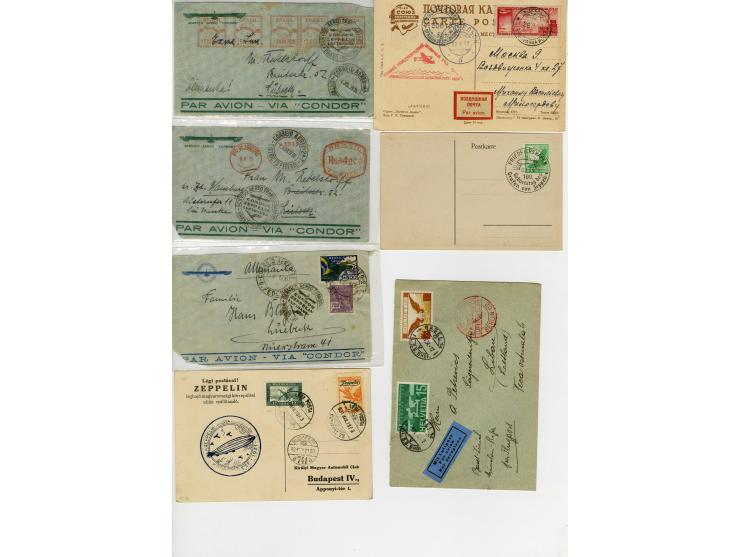 1929/36, kleine Partie von 12 Briefen(vorderseiten) bzw. Karten, dabei  dabei einige bessere Frankaturen, dazu einige Flugpos