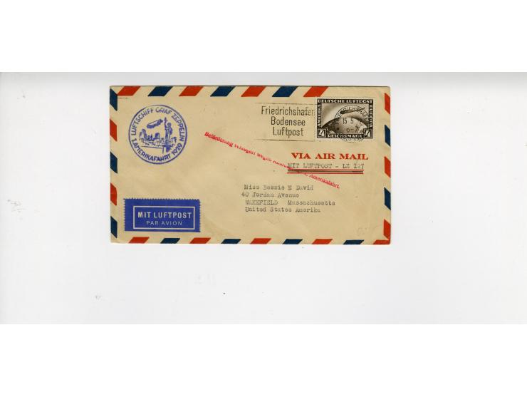 1929/36, kleine Partie von 12 Briefen(vorderseiten) bzw. Karten, dabei  dabei einige bessere Frankaturen, dazu einige Flugpos