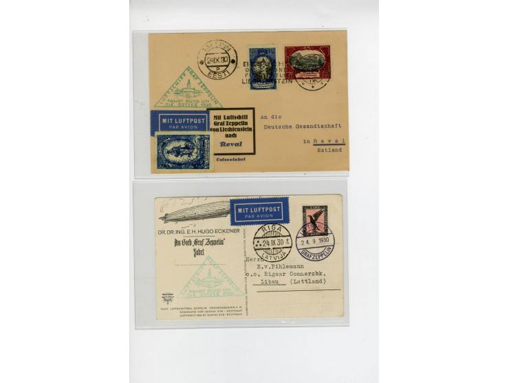 1930, Osteefahrt, zwei Karten, einmal Bordpost, einmal ab Triesenberg, Abwurd Riga bzw. Tallin, gute Erhaltung