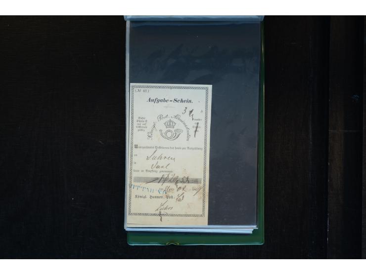 1844/67, 80 Postscheine, meist von Wittmund mit großem bzw. kleinem L1, aber auch 4 Scheine von Oldenburg