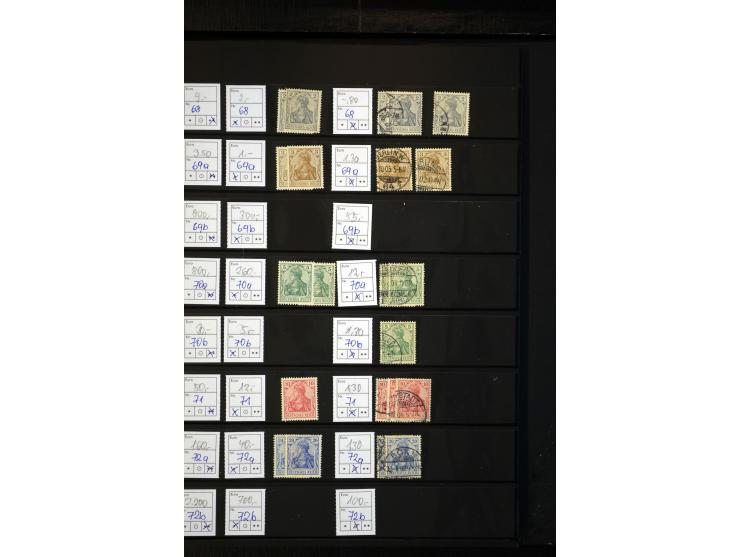 1872/1920, umfangreicher, meist gestempelter und ungebrauchter Bestand mit vielen besseren Werten, schönen Briefstücken, Paar