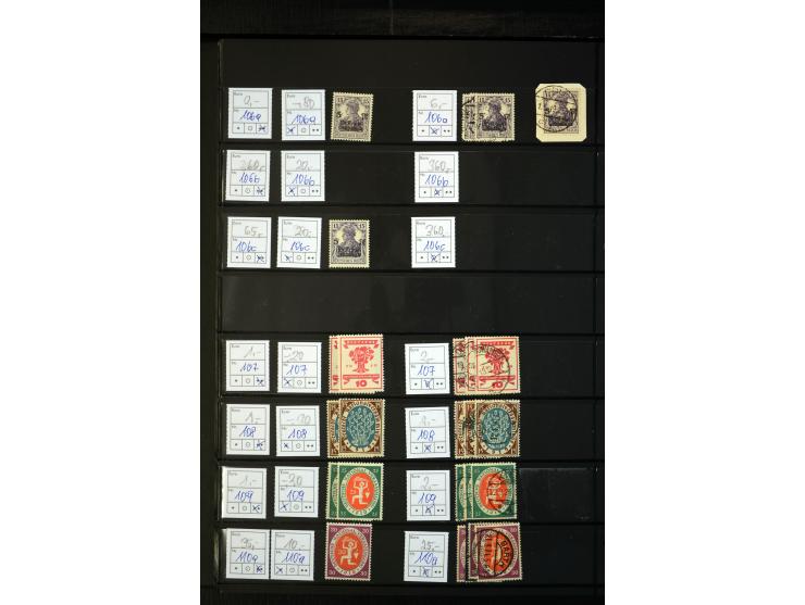 1872/1920, umfangreicher, meist gestempelter und ungebrauchter Bestand mit vielen besseren Werten, schönen Briefstücken, Paar