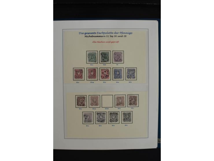 1872/1923, gestempelte, in den Hauptnummern weitgehend kpl. Sammlung mit u.a. Mi.-Nr. 3 (Ersttag), 21b, 24, 28, 49aa (2, einm