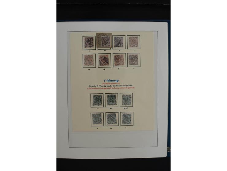 1872/1923, gestempelte, in den Hauptnummern weitgehend kpl. Sammlung mit u.a. Mi.-Nr. 3 (Ersttag), 21b, 24, 28, 49aa (2, einm