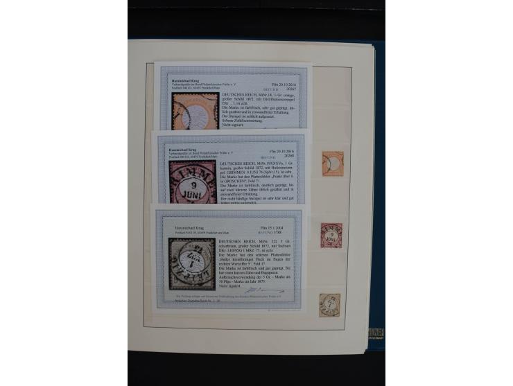 1872/1923, gestempelte, in den Hauptnummern weitgehend kpl. Sammlung mit u.a. Mi.-Nr. 3 (Ersttag), 21b, 24, 28, 49aa (2, einm