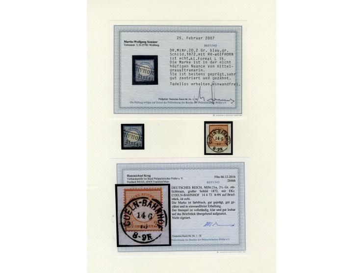 1872/74, sehr schöne gestempelte Sammlung, in den Hauptnummern kpl., zusätzlich Mi.-Nr. 21b, dabei auch viele nachverwendete 