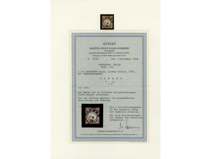 1872/74, sehr schöne gestempelte Sammlung, in den Hauptnummern kpl., zusätzlich Mi.-Nr. 21b, dabei auch viele nachverwendete 