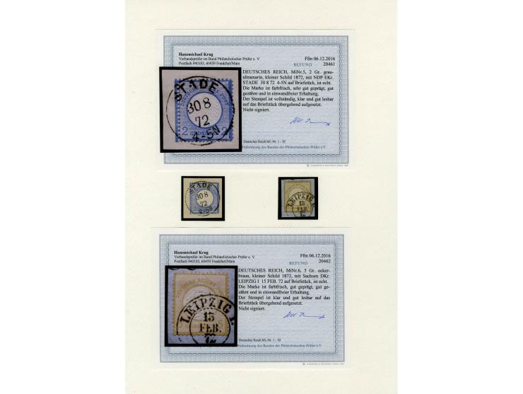 1872/74, sehr schöne gestempelte Sammlung, in den Hauptnummern kpl., zusätzlich Mi.-Nr. 21b, dabei auch viele nachverwendete 