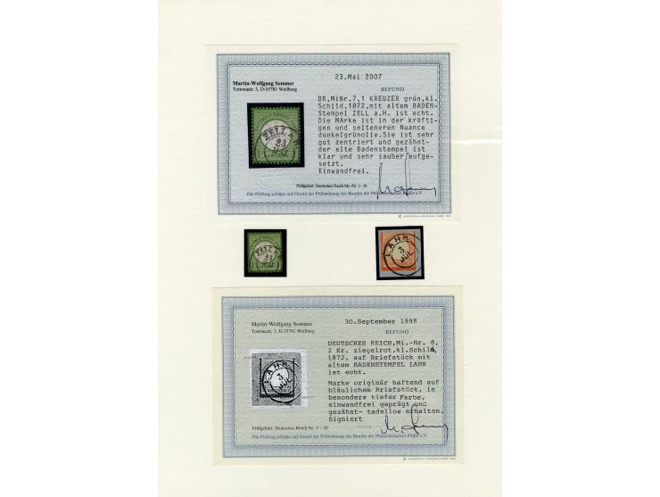 1872/74, sehr schöne gestempelte Sammlung, in den Hauptnummern kpl., zusätzlich Mi.-Nr. 21b, dabei auch viele nachverwendete 