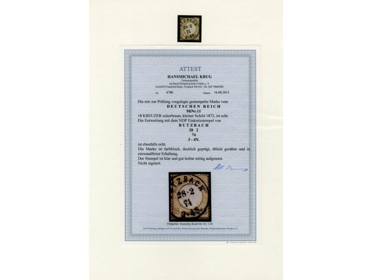 1872/74, sehr schöne gestempelte Sammlung, in den Hauptnummern kpl., zusätzlich Mi.-Nr. 21b, dabei auch viele nachverwendete 