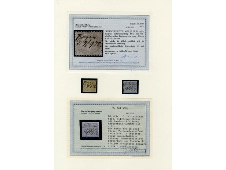 1872/74, sehr schöne gestempelte Sammlung, in den Hauptnummern kpl., zusätzlich Mi.-Nr. 21b, dabei auch viele nachverwendete 