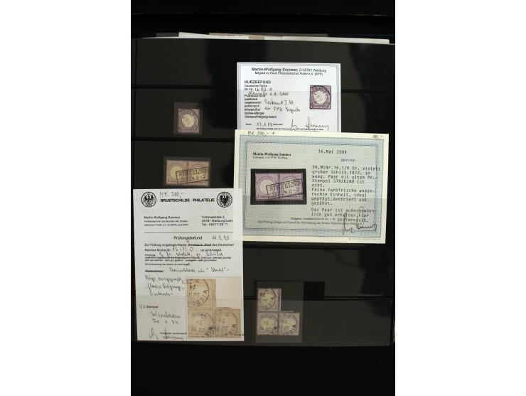 1872/75, in den Hauptnummern weit überkomplette gestempelte Sammlung mit vielen schönen Briefstücken sowie über 40 Briefen un