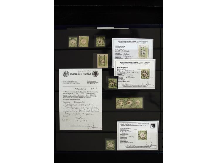 1872/75, in den Hauptnummern weit überkomplette gestempelte Sammlung mit vielen schönen Briefstücken sowie über 40 Briefen un