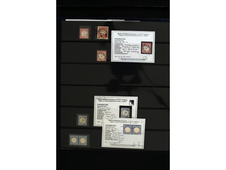 1872/75, in den Hauptnummern weit überkomplette gestempelte Sammlung mit vielen schönen Briefstücken sowie über 40 Briefen un