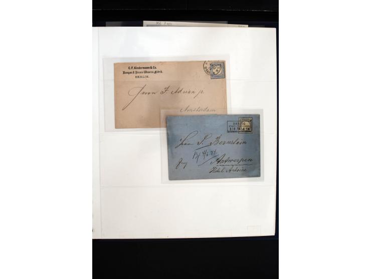 1872/75, in den Hauptnummern weit überkomplette gestempelte Sammlung mit vielen schönen Briefstücken sowie über 40 Briefen un
