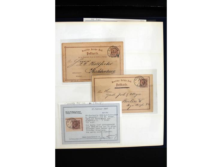 1872/75, in den Hauptnummern weit überkomplette gestempelte Sammlung mit vielen schönen Briefstücken sowie über 40 Briefen un